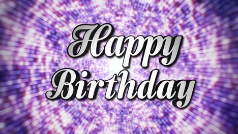 Happy-Birthday-Animation-Text-and-Disco-Dance-Background,-Zoom-IN/OUT-Rotation,-with-Alpha-Channel,-Loop,-4k