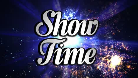 SHOW-TIME-Animation-drehen-Text-und-Diskothek-Tanz-Hintergrund-mit-Alpha-Kanal,-Schleife,-4-km