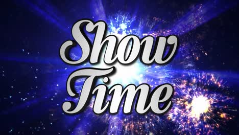 SHOW-TIME-Animation-Text-und-Diskothek-Tanz-Hintergrund,-Zoom-IN/OUT-Rotation-mit-Alpha-Kanal,-Schleife