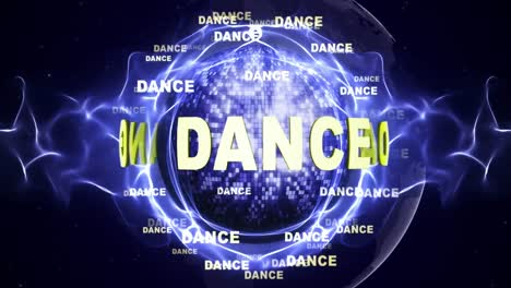 DANCE-Text-Animation-and-Disco-Ball,-Loop
