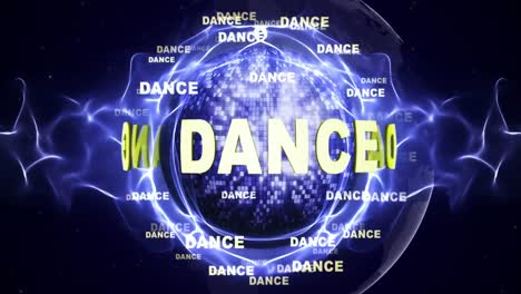 DANCE-Textanimation-und-Disco-Kugel,-Loop