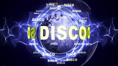 DISCO-Text-Animation-and-Disco-Ball,-Loop