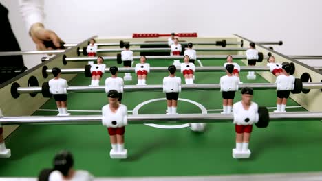 Table-soccer---a-penalty-shot-is-given.