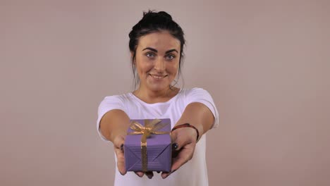 Female-holding-present