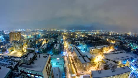 Ciudad-de-Kharkiv-arriba-timelapse-de-noche-en-invierno.-Ucrania