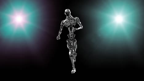 Funcionamiento-cyborg,-robot-de-ejecución-render-3D