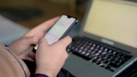 Closeup-of-typing-on-phone-screen-keyboard