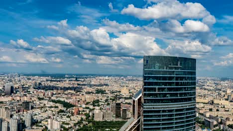 Aerial-view-of-the-city.-4k.-Time-lapse.-Moscow-arial-view,-video-loop