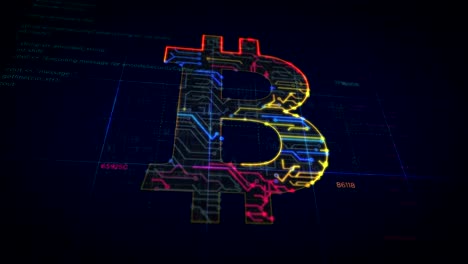 Bitcoin-Symbol-futuristische-Skizze