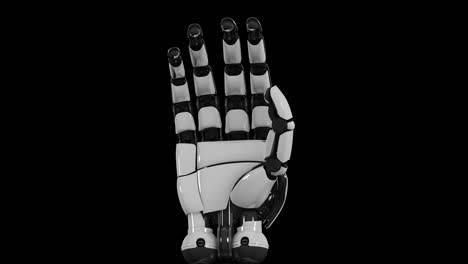 3D-modern-mechanic-futuristic-hand-on-black-background