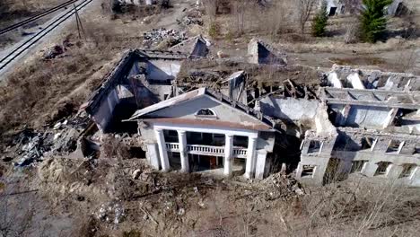 Aerial-view-of-the-ruined-property-in-ukraine