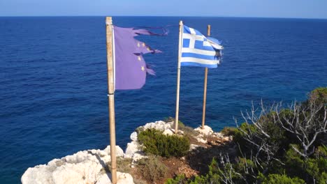 Griechischen-eine-EU-Flagge