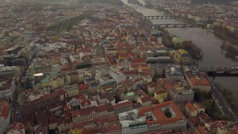 Czech-Republic-Prague-Aerial-Flying,-Vltava-river