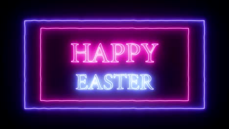 Animation-flashing-neon-sign-"Happy-Easter"