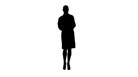 Silhouette-Doctor-using-tablet-while-walking