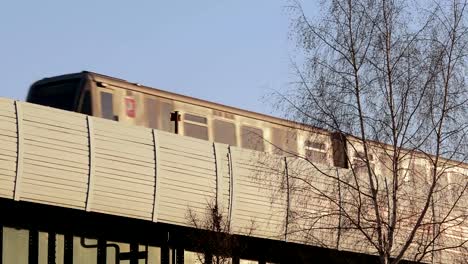 Überirdische-U-Bahn-über-dem-Park