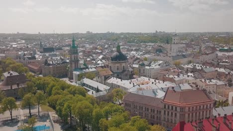 Lvov,-Ukraine.-Aerial-City-Lviv,-Ukraine.-Panorama-of-the-old-town.-Dominican