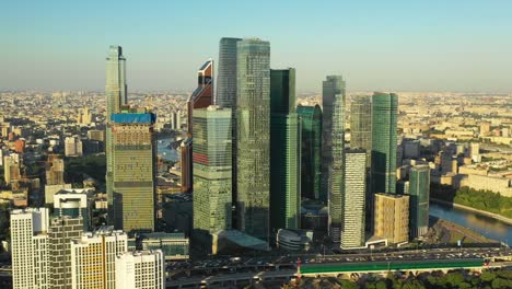 Aerial-view-of-the-business-center-of-Moscow