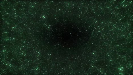 Zooming-through-cinematic-green-light-speed-star-field