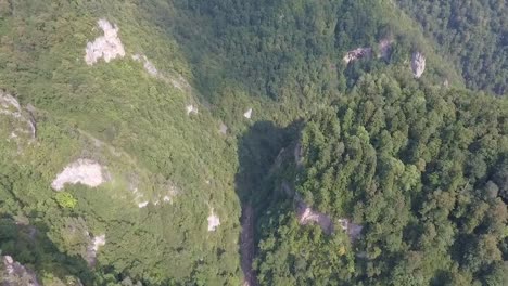 Aerial-view-of-the-mountain-gorge-and-river.