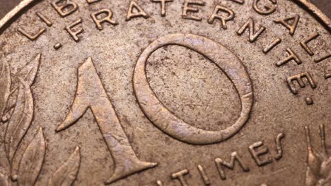 Close-up-of-very-old-coins