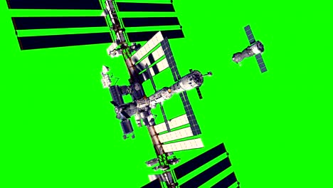 4K.-Spacecraft-Docking-To-International-Space-Station.-Green-Screen.