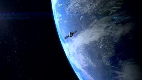 Modern-satellite-over-earth.-Flight-away