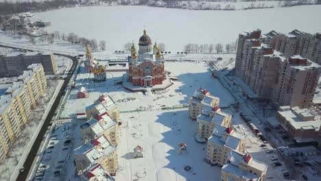 Winter-Kyiv,-bird's-eye-view