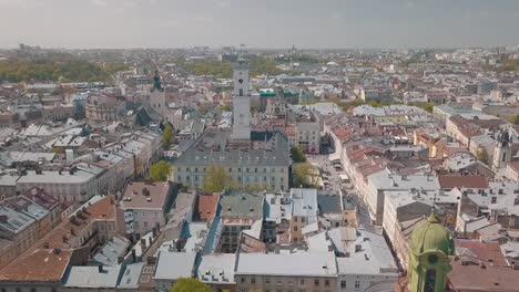 Lvov,-Ukraine.-Aerial-City-Lviv,-Ukraine.-Panorama-of-the-old-town.-Dominican