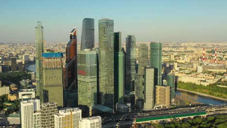 Aerial-view-of-the-business-center-of-Moscow