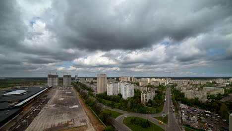 The-cloud-stream-above-the-city.-time-lapse