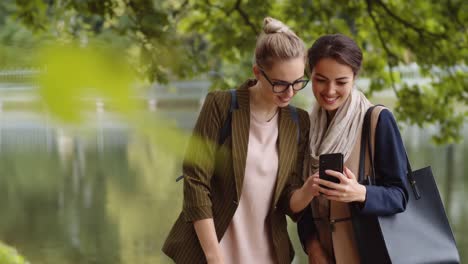 Two-Women-on-Walk-with-Pets