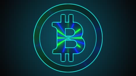 Bitcoin-mit-Neonlinien.-Computergeneriertes-digitales-Symbol.-3D-Rendering-Kryptowährung-über-Web-Hintergrund