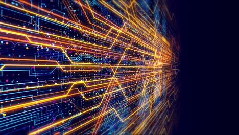 Abstract-Motherboard-Circuit-Animation-With-Glowing-Lines-And-Numbers-Moving