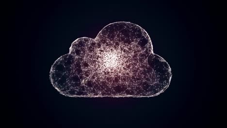 cloud-computing-symbol-from-the-chaotically-slow-moving-connected-points,-cloud-technology,-cloud-storage,-internet-of-things