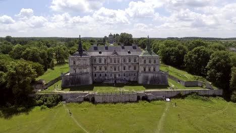 Aerial-view-of-Pidhorodetsky-Castle-in-Lviv-region,-Ukraine