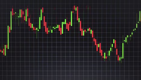 Lager-Diagramm-oder-Kerze-oder-Forex-Chart-Trend-Folie-auf-schwarzem-Hintergrund-mit-Tabellenzeile