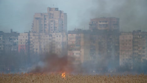 Dense-volumes-of-fume-and-shining-fire-gobbling-Dnipro-wetland-in-the-evening