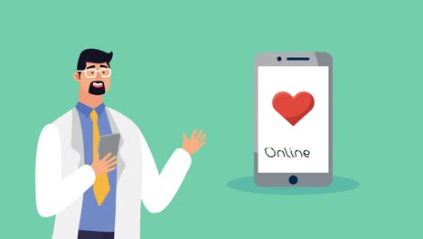 médico-que-utiliza-la-atención-médica-de-teléfonos-inteligentes-en-línea-y-cardio-del-corazón