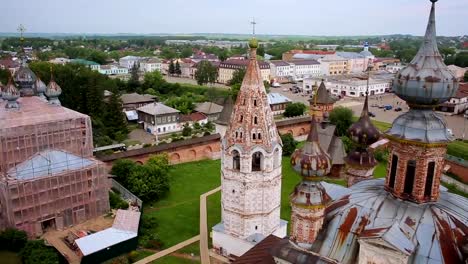 Kremlin-in-Yuryev-Polskiy,-Russia,-aerial-shot