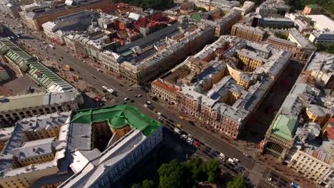 Flying-above-city-center-of-St.-Petersburg