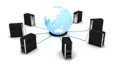 Database-server-and-earth.-seamless-loop-and-alpha-channel