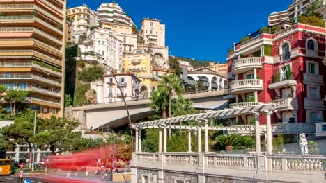 Monaco-Kirche-Sainte-Dévote-Brücke-Fürstentum-Berg-Stadt-Staat-Timelapse-hyperlapse