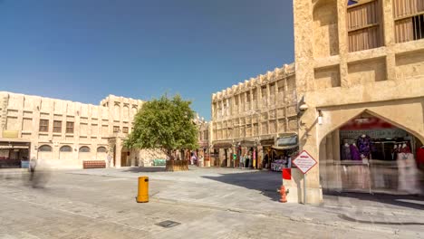 Souq-Waqif-timelapse-hyperlapse-en-Doha,-Qatar