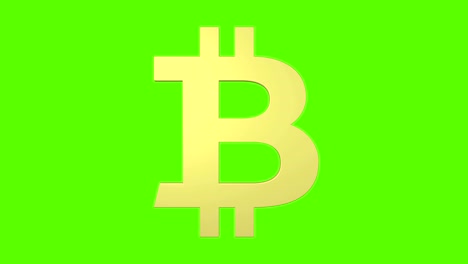 green-Screen-Schleife-Bitcoin-kryptowährung-Symbol-Logo-3d-drehen