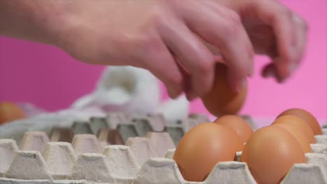 Eggs-are-stacked-in-a-tray