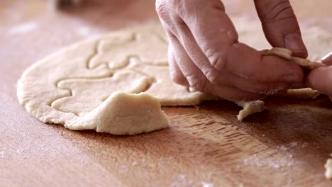 Pasteles-de-conejo-de-Pascua-haciendo,-primer-plano