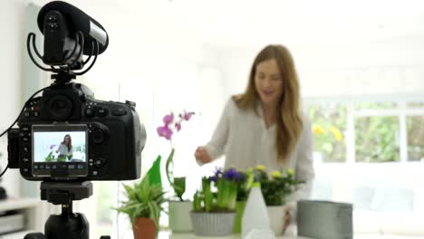 Female-Vlogger-Making-Social-Media-Video-About-Houseplant-Care-For-The-Internet