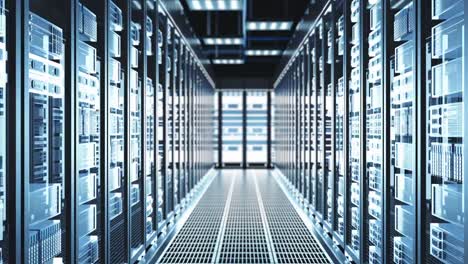 Network-and-data-servers-behind-glass-panels-in-a-server-room-of-a-data-center