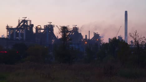 Blast-furnaces-against-the-sky-at-sunrise